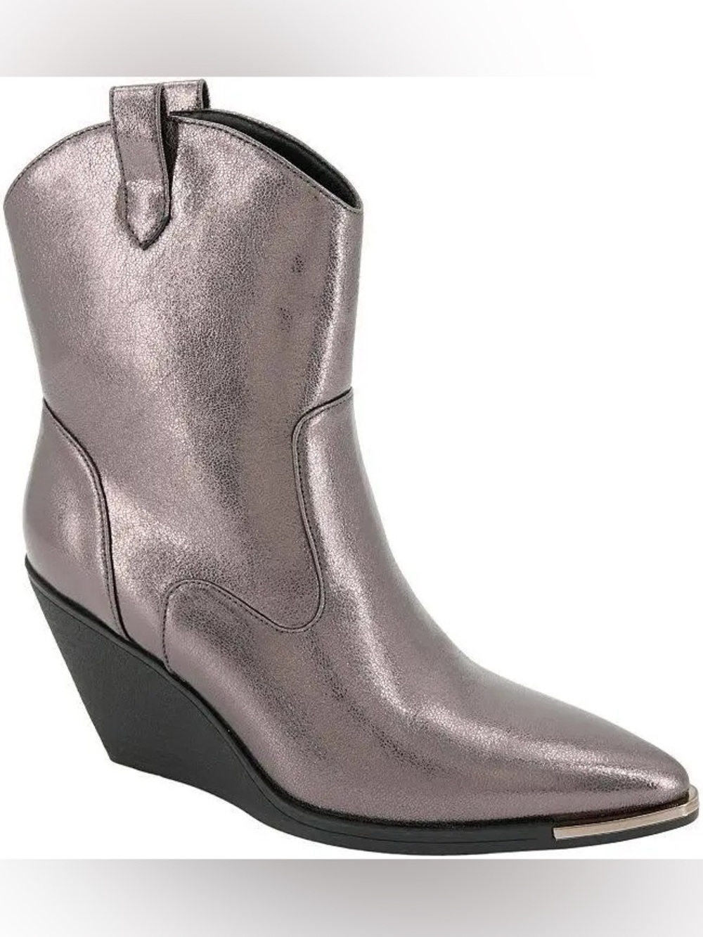 Rampage Metallic Women’s Wedge Ankle Boot size 8 - Onyx